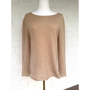 Vineyard Vines Small 100% Cashmere Tan Sweater Old Money Quiet Luxury Classic
